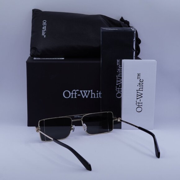 Off-White OERI14A CORTEZ 7607 Rectangle Sunglasses – Gold/Grey - Picture 6 of 11